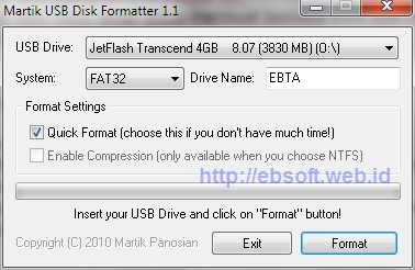 Software untuk format flashdisk