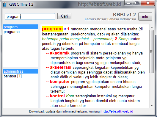 Kamus Besar Bahasa Indonesia (KBBI) Offline 1.2 | Berbagi Ilmu
